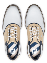 FootJoy Traditions Energy Golf Shoes - White/Tan/Navy