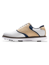 FootJoy Traditions Energy Golf Shoes - White/Tan/Navy