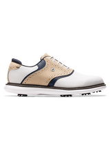 FootJoy Traditions Energy Golf Shoes - White/Tan/Navy