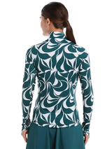 Callaway Women's Abstract Swirl Long Sleeve Sun Protection Top - Atlantic Deep