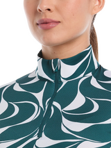 Callaway Women's Abstract Swirl Long Sleeve Sun Protection Top - Atlantic Deep