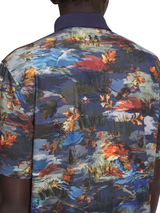 Under Armour Birdie Watching Camo Polo - Washed Navy/White
