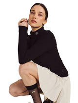 Malbon Womens Rally Mock Neck - Black