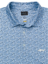 Greg Norman ML75 Stretch Mesh Cocktail Hour Polo - Blue Haze