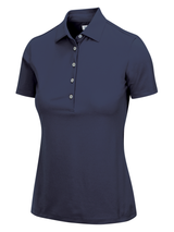 Greg Norman Women's Freedom Micro Pique Short Sleeve Polo - Navy