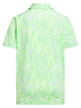 adidas Boys Performance Textured Print Polo Shirt - White/Lime Burst