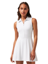 TravisMathew Women's Moveknit SL Zip Dress 2.0 - White