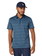 Original Penguin All Over YD Jacquard Colour Block Polo - Black Iris