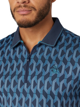 Original Penguin All Over YD Jacquard Colour Block Polo - Black Iris