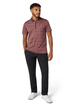 Original Penguin All Over YD Jacquard Colour Block Polo - Mauve Wine
