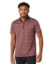 Original Penguin All Over YD Jacquard Colour Block Polo - Mauve Wine