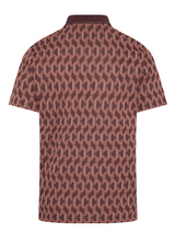 Original Penguin All Over YD Jacquard Colour Block Polo - Mauve Wine