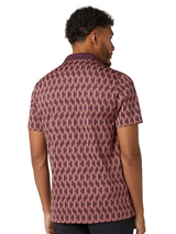 Original Penguin All Over YD Jacquard Colour Block Polo - Mauve Wine