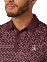 Original Penguin Pete's Check Print Block Polo - Mauve Wine
