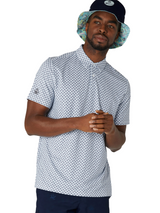 Original Penguin Retro Geo Print Polo - Black Iris