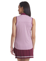 Puma Womens CLOUDSPUN Scallop SL Golf Polo - Ruby Shimmer/White Glow