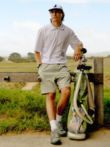 Left Of Field Golf Bass Straight MV Polo - White