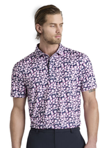 G/FORE Optic Floral Tech Stretch Jersey Polo - Blush