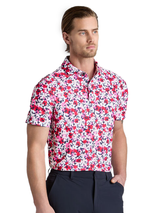 G/FORE Camo Floral Tech Pique Jersey Polo - Lava