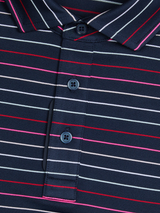 G/FORE Multi Stripe Tech Pique Polo - Twilight/Lava