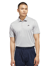 adidas Performance Textured Print Polo Shirt - Grey Two/Black