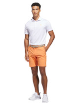 adidas Performance Textured Print Polo Shirt - White/Lucid Orange