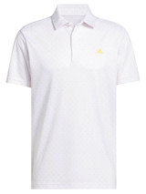 adidas Performance Textured Print Polo Shirt - White/Lucid Orange