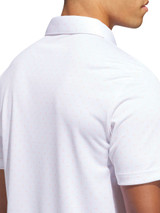 adidas Performance Textured Print Polo Shirt - White/Lucid Orange