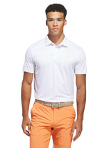 adidas Performance Textured Print Polo Shirt - White/Lucid Orange