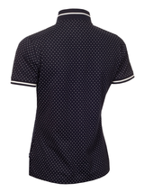 Calvin Klein Womens Camilla Printed Short Sleeve Polo - Navy