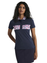 Calvin Klein Womens Isabella Short Sleeve Polo - Navy