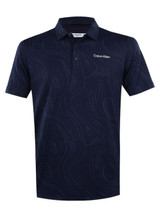 Calvin Klein Marble Print Polo Shirt - Navy