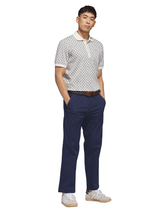 adidas Originals All Over Trefoil Polo - Chalk White/Night Indigo