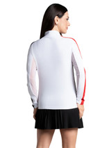 IBKUL Colour Block Long Sleeve Mock Neck Top - Red/Black
