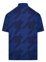 Eastside Golf Houndstooth Snap Placket Polo - Blue Void Houndstooth