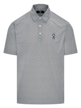 Eastside Golf Tweed Snap Placket Polo - Charcoal Grey Tweed
