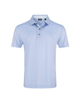FootJoy Tee Time Lisle Polo Shirt (Athletic Fit) - Periwinkle/Ice Water