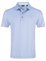 FootJoy Tee Time Lisle Polo Shirt (Athletic Fit) - Periwinkle/Ice Water