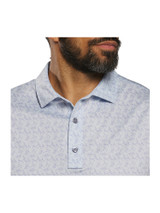 FootJoy Vintage Floral Lisle Polo Shirt (Athletic Fit) - Ice Water/Periwinkle
