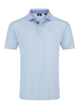 FootJoy Deco Diamond Print Lisle Polo Shirt - Ice Water/Peri