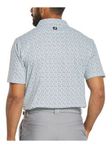 FootJoy Gamer Print Pique Polo Shirt (Athletic Fit) - Wht/Stl Blu/Nvy/Seafoam