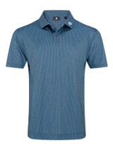 FootJoy Bracket Print Lisle Polo Shirt (Athletic Fit) - Navy
