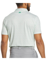 FootJoy Vintage Floral Lisle Polo Shirt (Athletic Fit) - White/Seafoam