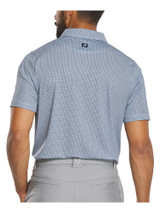 FootJoy Tee Geo Print Lisle Polo Shirt (Athletic Fit) - Navy