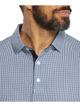 FootJoy Tee Geo Print Lisle Polo Shirt (Athletic Fit) - Navy