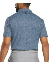 FootJoy Modernist Geo Pique Polo Shirt (Athletic Fit) - Steel Blue/Navy