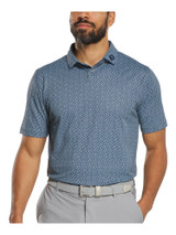 FootJoy Modernist Geo Pique Polo Shirt (Athletic Fit) - Steel Blue/Navy