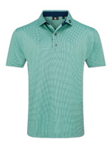 FootJoy Circle Foulard Lisle Polo Shirt (Athletic Fit) - Seafoam/Navy