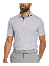 FootJoy Deco Diamond Print Lisle Polo Shirt - White/Navy