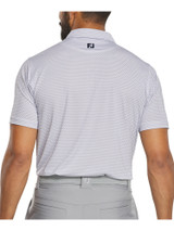 FootJoy Deco Diamond Print Lisle Polo Shirt - White/Navy